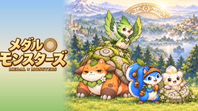 メダル×モンスターズのロゴとモンスターたち